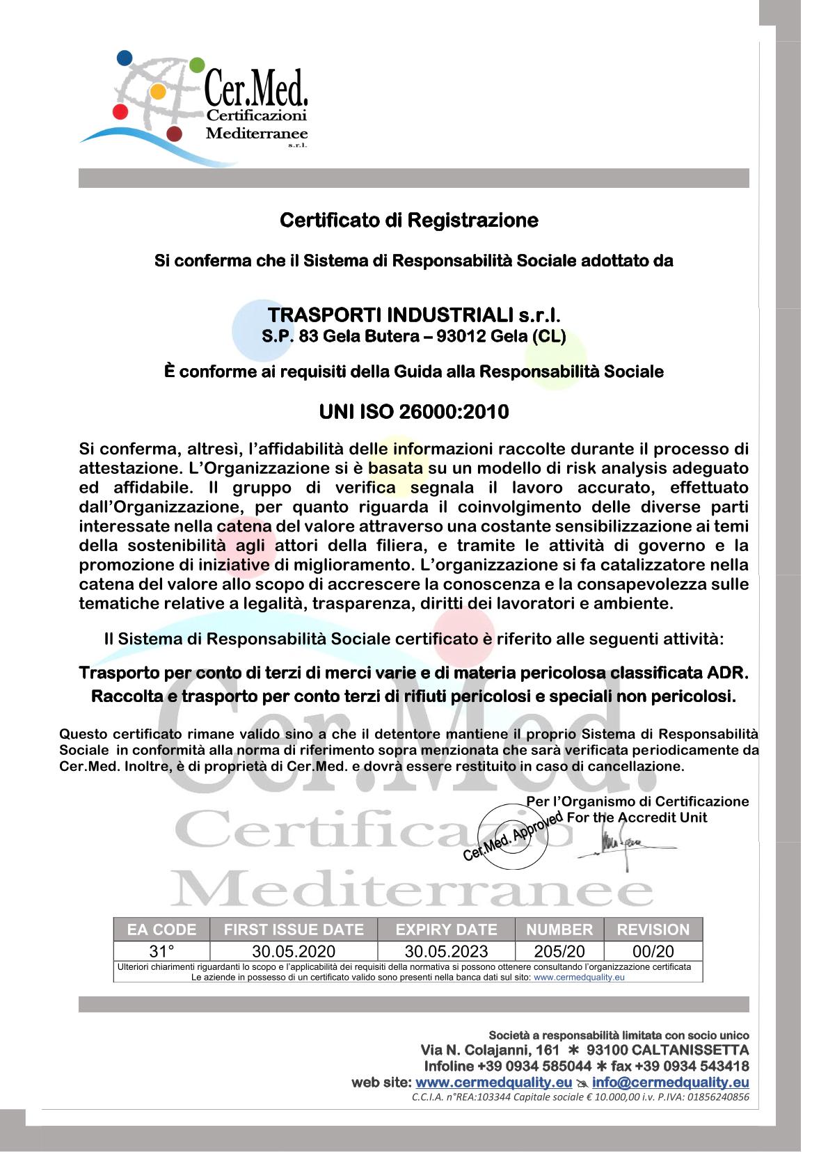 CERTIFICAZIONE UNI ISO 26000